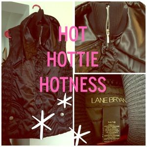 Glamorous satin black vest by Lane Bryant!