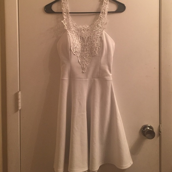 White fit and flare dress