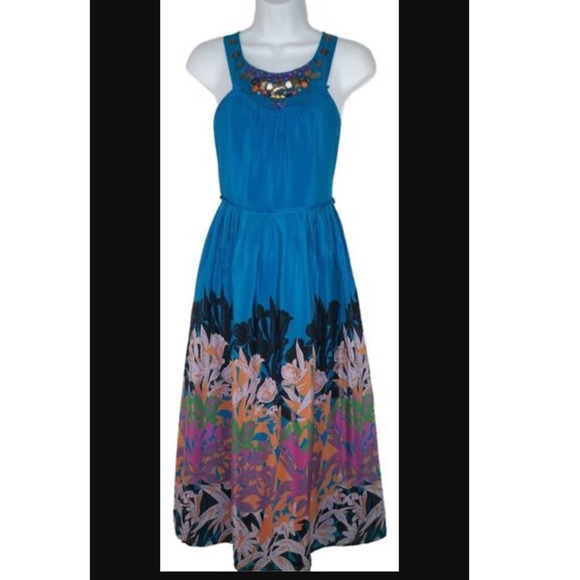 Moulinette Soeurs midi print silk dress.