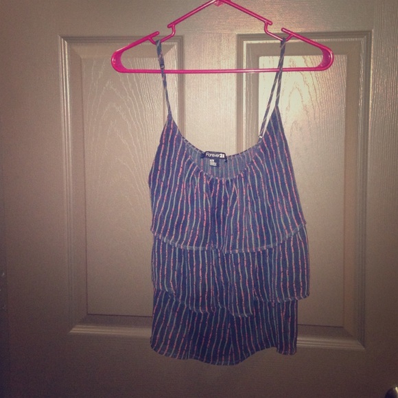 Multi colored striped tank top