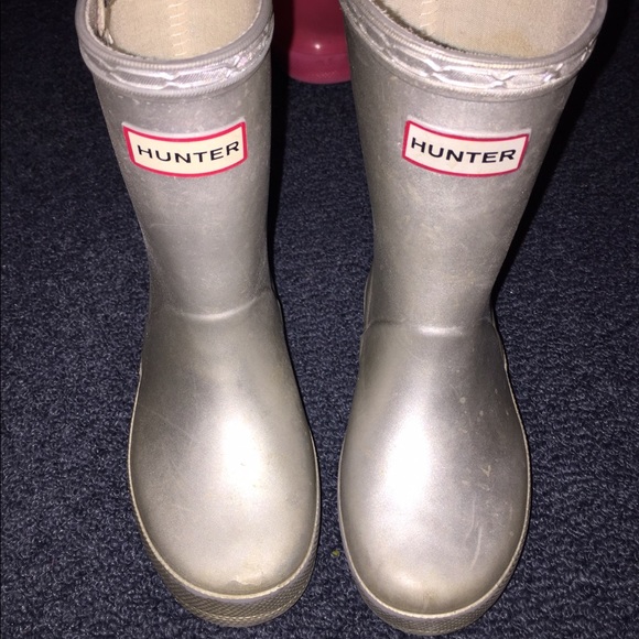 Silver Hunter boots. (Toddler 10/11) UK size 9