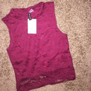 Burgundy Floral Crop Top