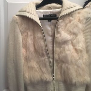 Blanc Noir Rabbit Fur Jacket