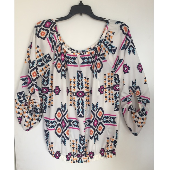 Three-quarter length silky blouse