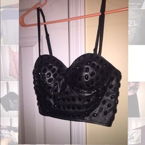 Black Crop Top Corset 🎉