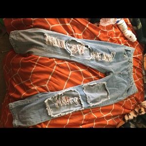 Ripped boyfriend jeans