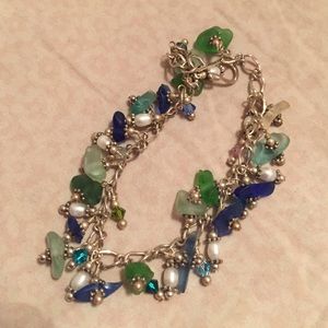 Handmade sea glass bracelet