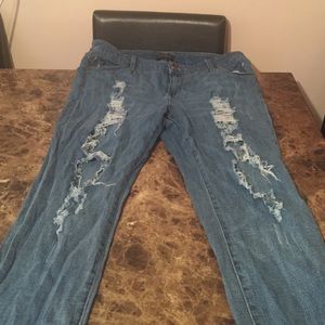 Stylish plus size blue jeans - Stretchy
