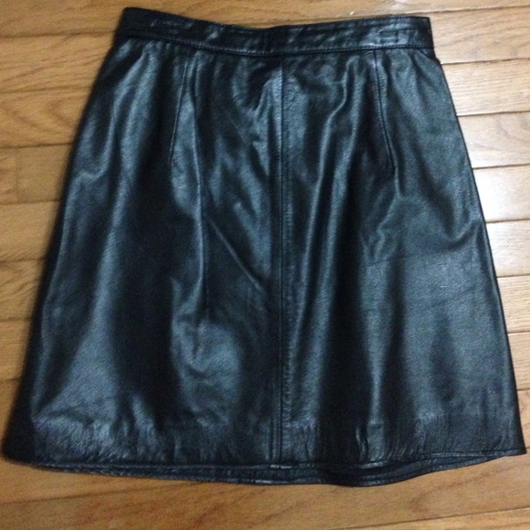 Mini Leather Coldwater Creek Skirt 6 blk