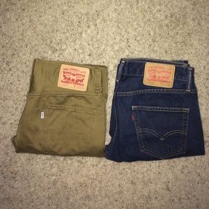 2 pairs of Levi's. Jeans and Khaki