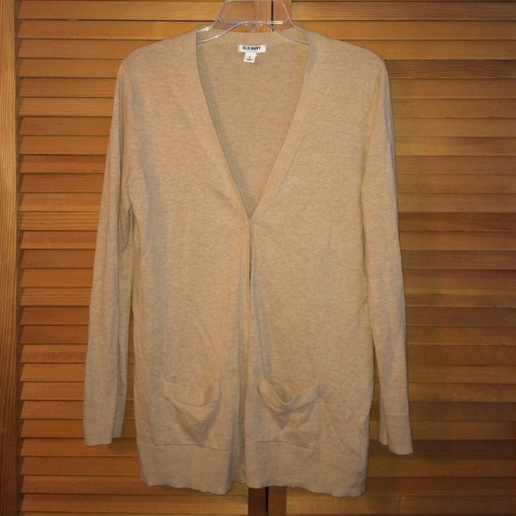 old navy tan cardigan