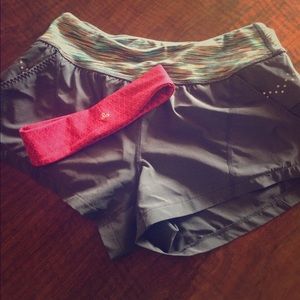 Zella Speedster Running Shorts and Prana Headband