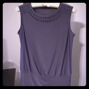 The Limited beaded grey blouse. XS