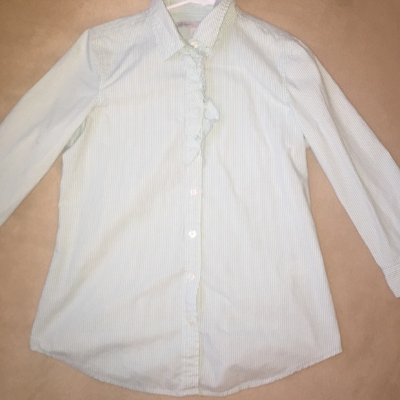 Old navy Turquoise & white pin stripe blouse - Picture 1 of 4