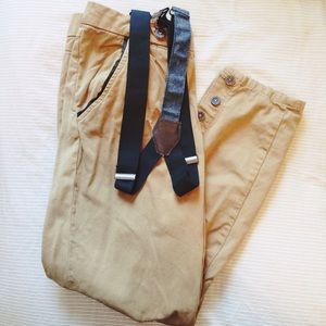 WE Women Suspender Khaki Capris