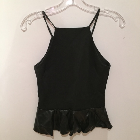 Black peplum tank