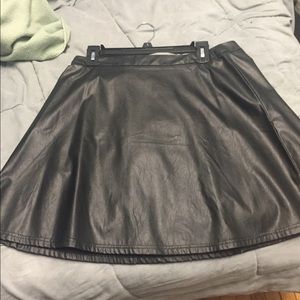 Black Faux Leather Skirt