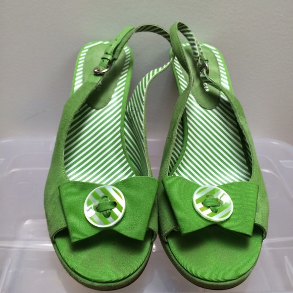 Tommy Hilfiger Green Suede Wedges