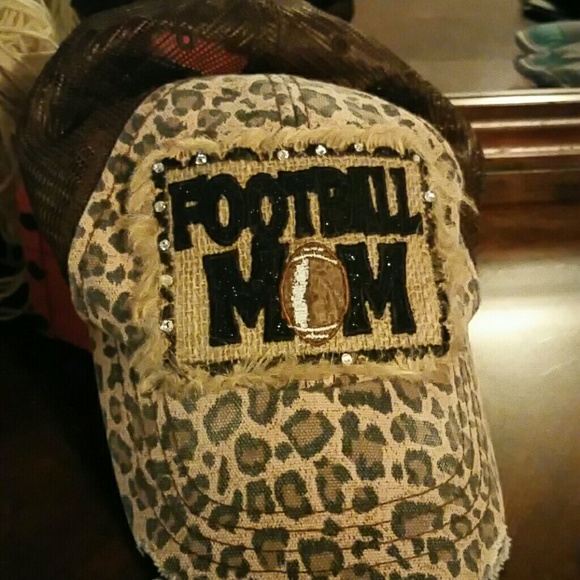 Cheetah print football mom hat