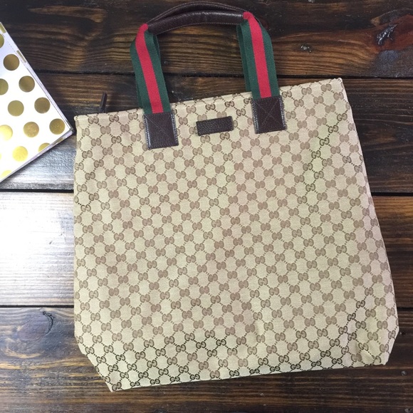 SOLD: Gucci logo print shopper bag canvas shopping - Picture 4 of 4