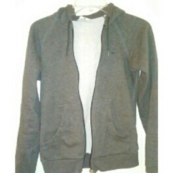 Nike Sweaters - WARM GRAY NIKE ZIP UP HOODIE XS