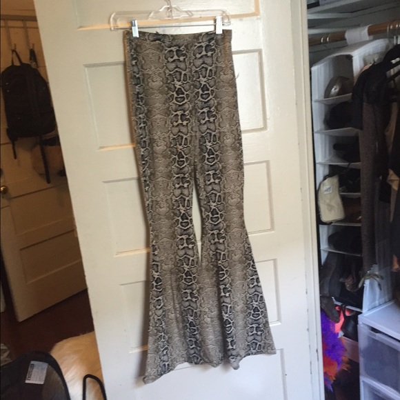 Snakeskin high waisted bell bottoms never worn