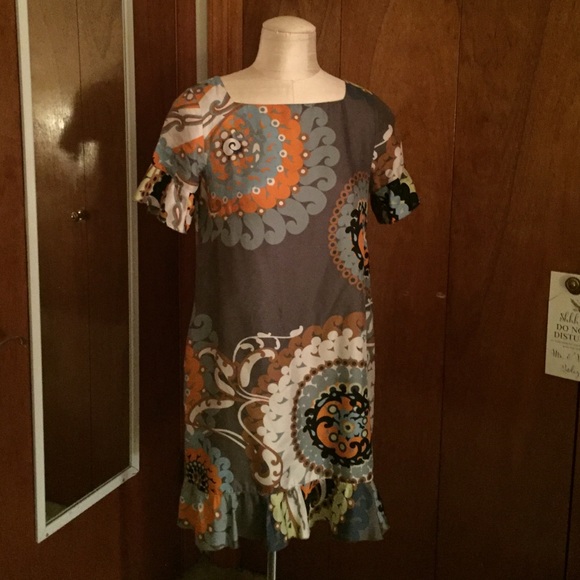 JCrew silk dress with ruffle accent