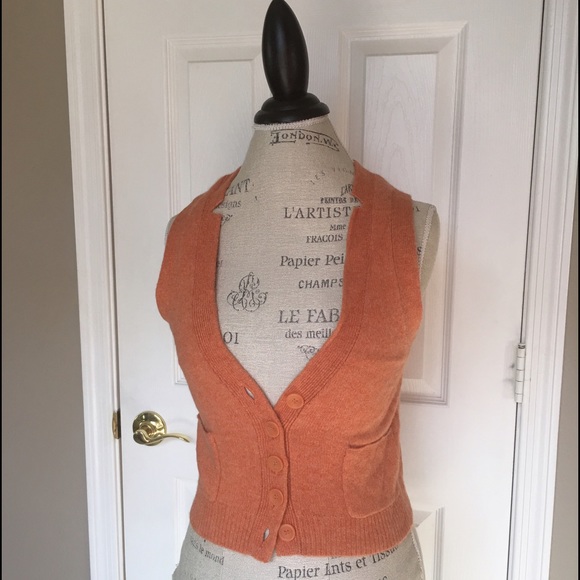 Anthropologie Orange Vest by Janice & Justin