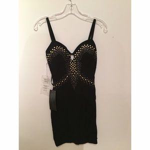 Black studded tank dress