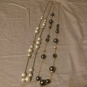 Two J.Crew long bead necklaces