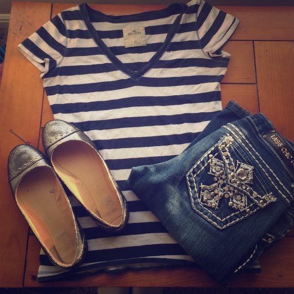 Blue and White Striped Shirt