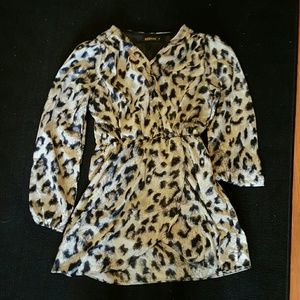 Cheetah print long sleeve dress