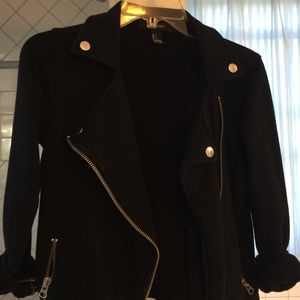 Black cotton zipper jacket