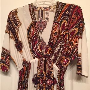 Ivory Bohemian print dress