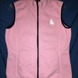 Pink shamrock fleece vest