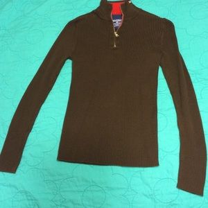 Ralph Lauren Polo Zip Up Brown Sweater