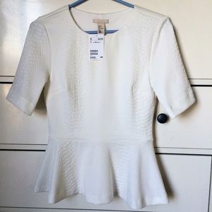 H&M NWT Snakeskin Peplum Top