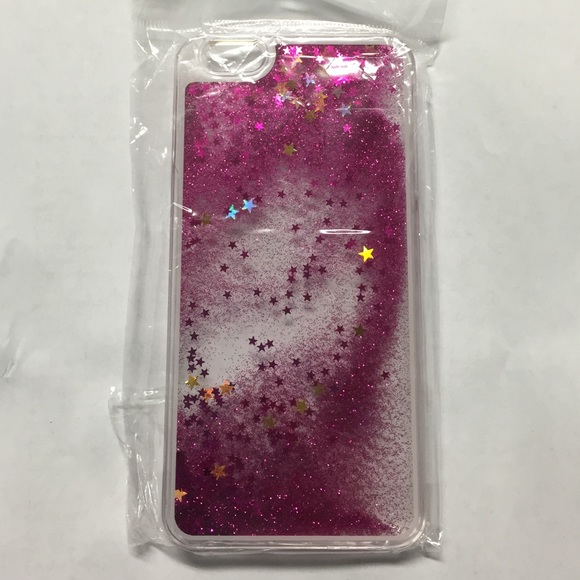 IPhone 6 plus pink glitter waterfall case!!