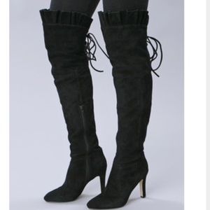 Kelsi Dagger "Sophia" Ruffle Over Knee Boots