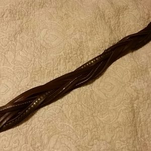 Braided leather belt