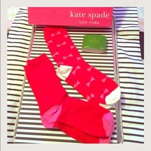 💯%Auth♠️KATE SPADE♠2 PAIR Trouser Socks-Red/Pink