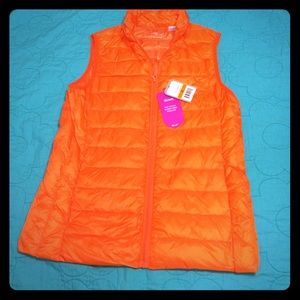 NWT Orange Down Vest