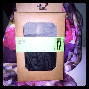 Urban Outfitters Floral Black Tights