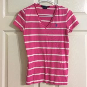 V neck polo top