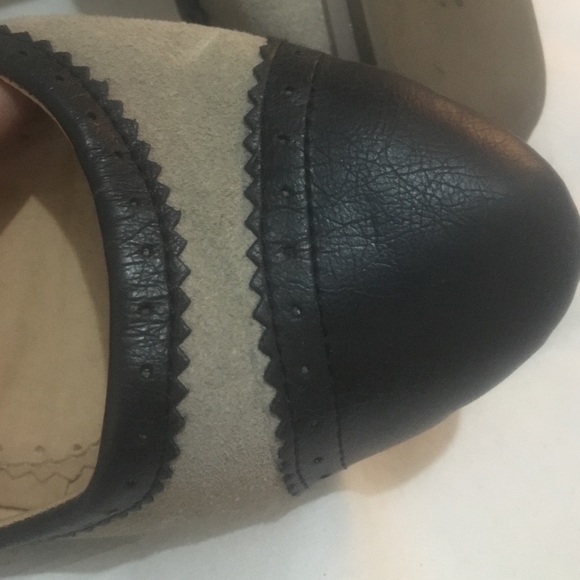 Leather and suede vintage styled flats - Picture 3 of 3