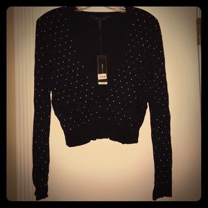 BCBGMAXAZRIA black studded cardigan NWT sz XS