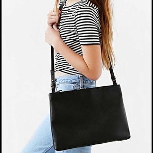 Urban Outfitters Black Double Zip Shoulder Bag