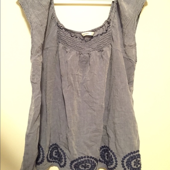Blue Top with Blue Embroidery