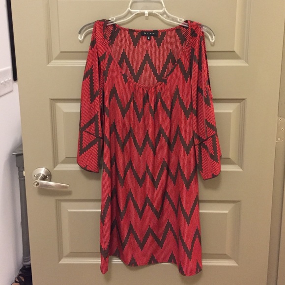 Garnet and brown chevron GLAM dress