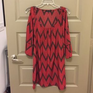 Garnet and brown chevron GLAM dress